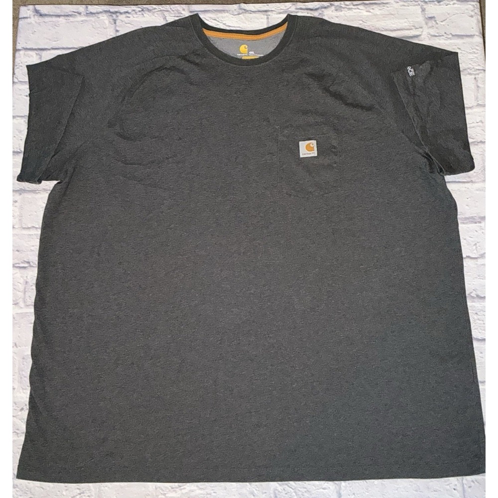 Carhartt Relaxed Fit Work Wear Short Sleeve Pocket Tee Crew Neck Brown Mens 4XL